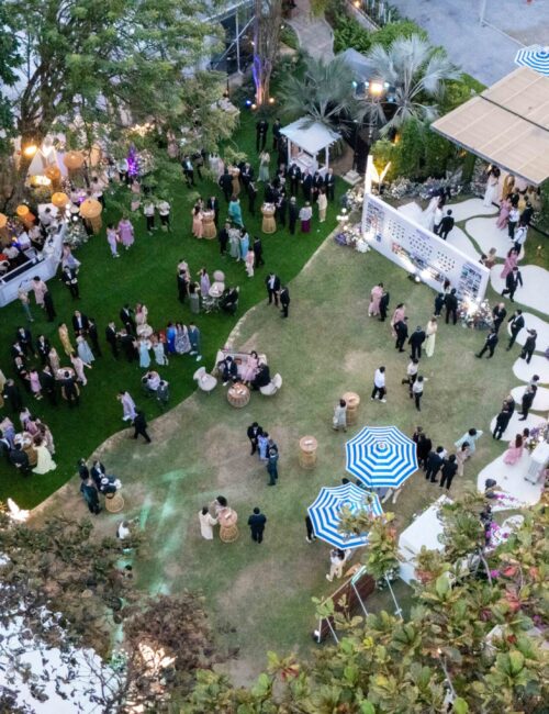 Wedding venue drone shot